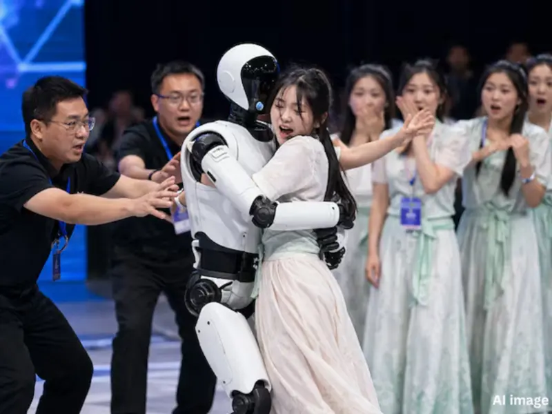 Robot goes out of control! A girl is forcibly taken into its arms, causing a scream; watch the viral video