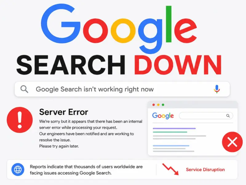Google Search Down: Why Was Google Down? Rare Server Worldwide Outage Disrupts Search Services for Thousands of Users Worldwide