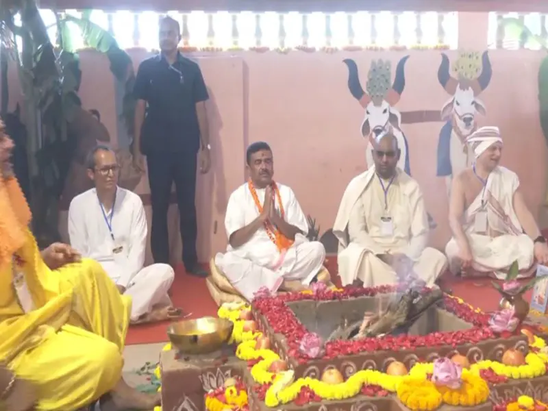 West Bengal CM Suvendu Adhikari performs Gau Puja at ISKCON Mayapur temple