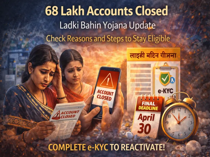 Ladki Bahin Yojana Update: 68 Lakh Accounts Closed-Check Reasons and Steps to Stay Eligible