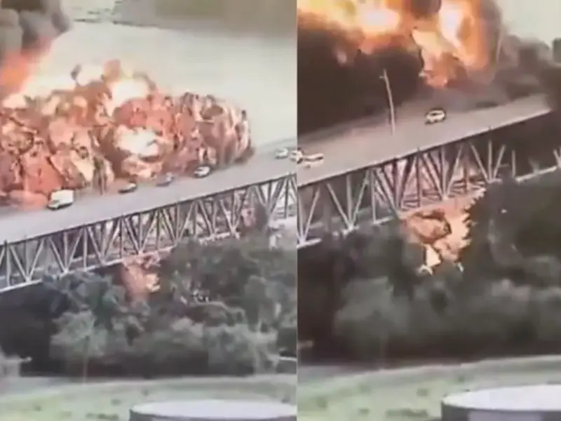 Panama Explosion: Massive Fuel Tanker Explosion Near Panama Canal Bridge Sparks Huge Fireball, Forces Closure of Bridge of the Americas | Watch