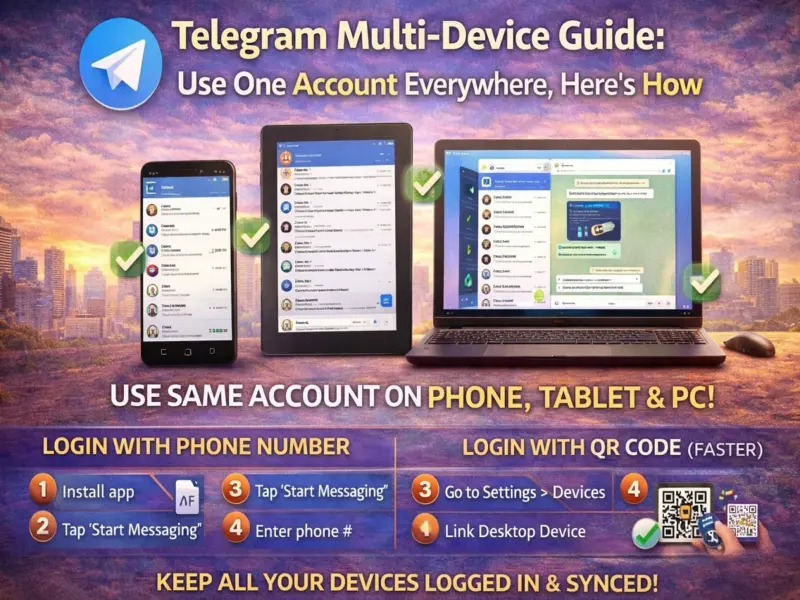 Telegram Multi-Device Guide: Use One Account on Phone, PC & Tablet Seamlessly