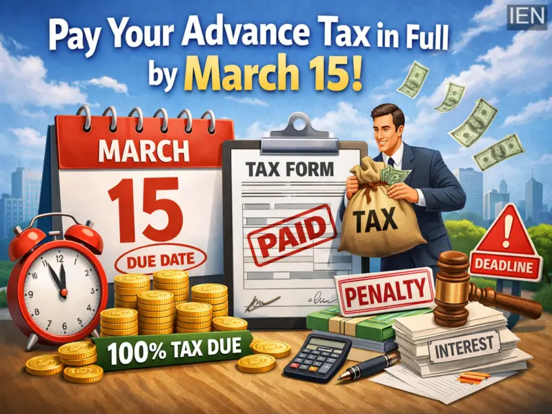 Advance Tax Final Payment Deadline Near: Pay Full Tax Liability by March 15 to Avoid Interest and Penalties