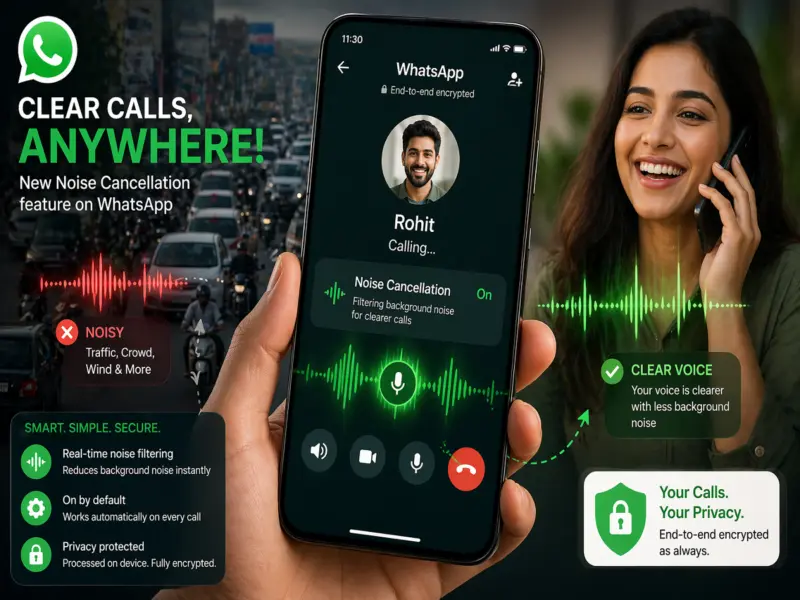 WhatsApp Tests Noise Cancellation Feature for Crystal-Clear Calls Even in Crowded Places