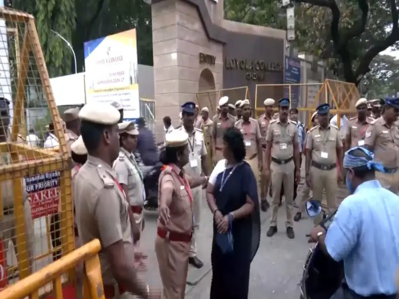 Multi-tier security deployed at Chennai's Loyola College ahead of Tamil Nadu vote count