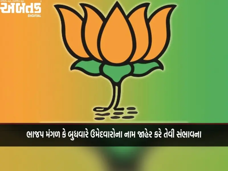 ભાજપ મંગળ કે બુધવારે ઉમેદવારોના નામ જાહેર કરે તેવી સંભાવના