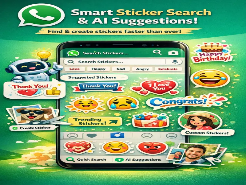 WhatsApp 2026 Update: Smart Sticker Search, AI Suggestions and Faster Chat Experience