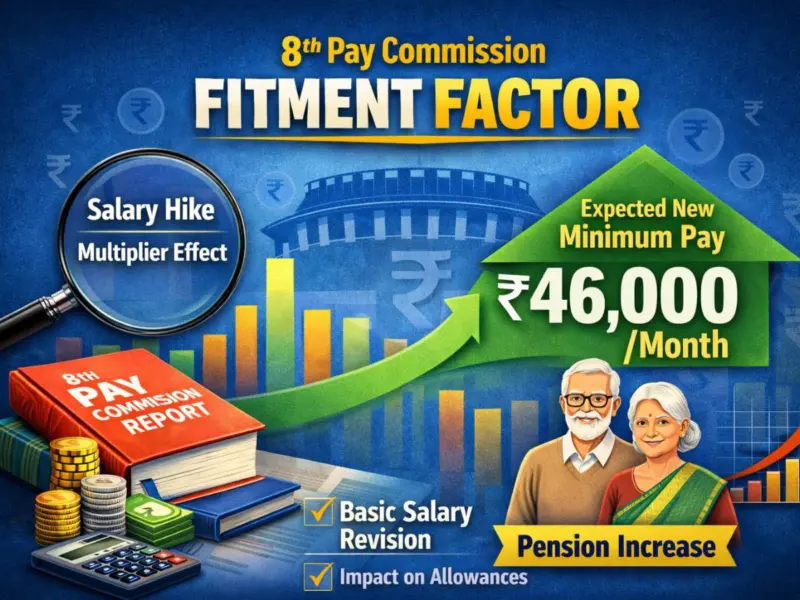 8th Pay Commission Fitment Factor: What It Means for Salary Hike, How It Works & How Minimum Pay May Rise to ₹46,000 with Pension Impact