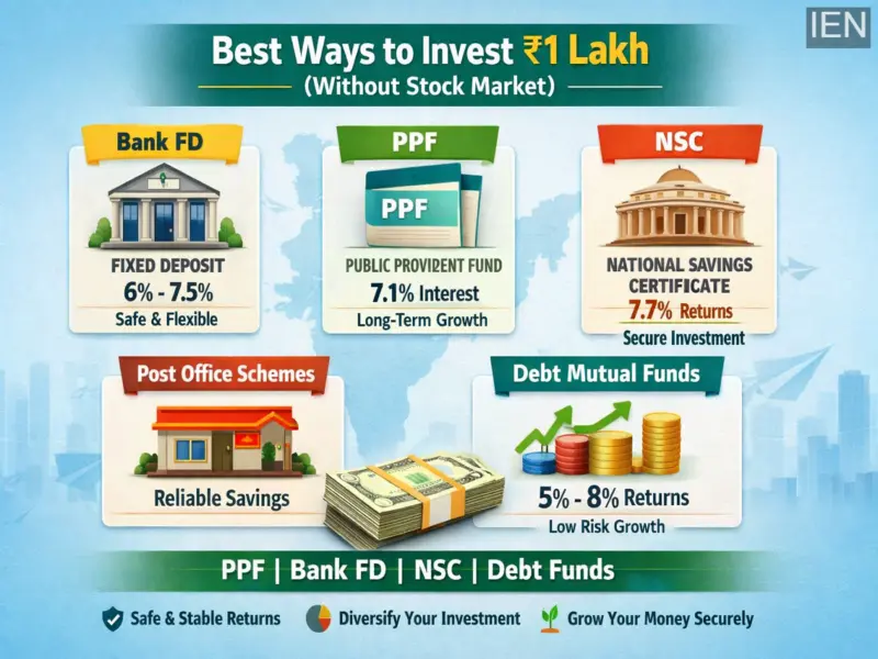 Best Investment Options for ₹1 Lakh (Without Stock Market): Safe Alternatives to Grow Your Money in 2026
