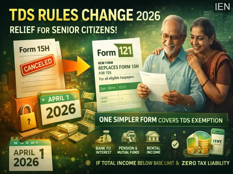 TDS Rules 2026: Form 15H Replaced by New Form 121, Big Relief for Senior Citizens