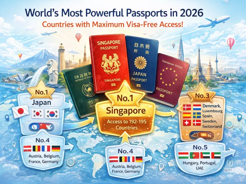 World's Most Powerful Passports in 2026: Top Countries with Maximum Visa-Free Access