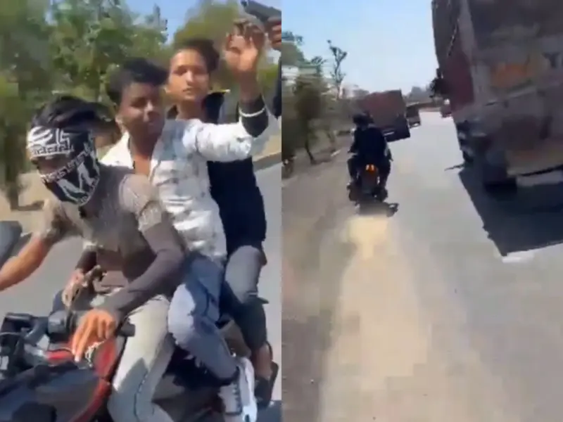 Watch: Mauganj Crash Leaves 3 Dead As Speeding Bike Rams Into Trailer While Filming Reel, Leaves 2 More Injured In Back-to-Back Collision