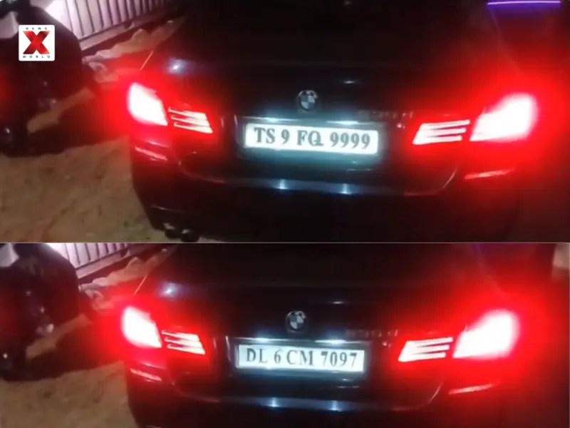 Hyderabad Doctor Caught Drunk Driving BMW with Secret Dual Number Plates, Here's How He Used a Hidden Button to Change Delhi and Telangana Number Plates