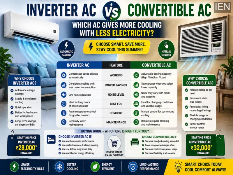 Inverter vs Convertible AC: Which One Saves More Power and Delivers Better Cooling? Full Buying Guide