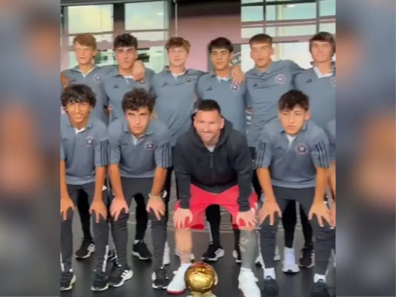 WATCH: Lionel Messi Brings His Ballon D'Or To Inter Miami Academy, Interacts With Young Players