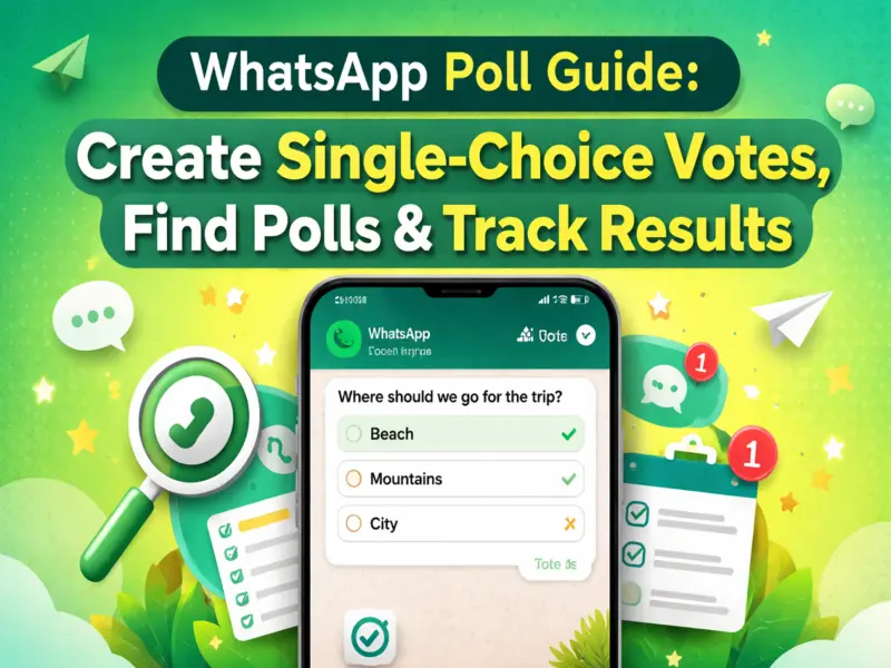 WhatsApp Poll Guide: Create Single-Choice Votes, Find Polls in Chats and Track Results Easily