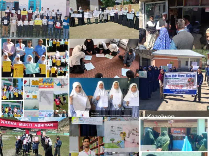 Bandipora continues Anti-Drug Awareness Drive with Poster Exhibitions, Rallies across Institutions