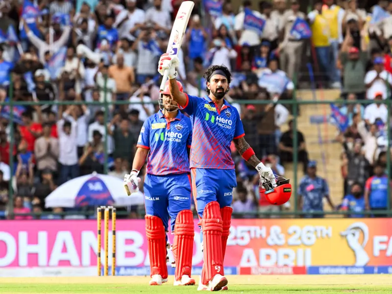 KL Rahul's 152* and Nitish Rana's 91 help Delhi Capitals reach 264/2 against Punjab Kings