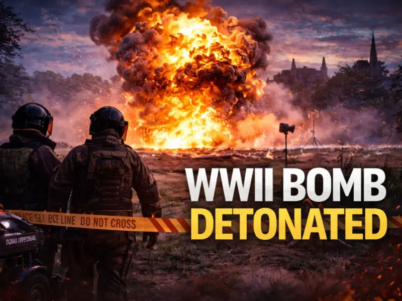 UK WWII Bomb Find: Unexploded World War Bomb Detonated in Controlled Explosion at Mansel Park, Southampton; Army Bomb Disposal Team Rushes to Millbrook