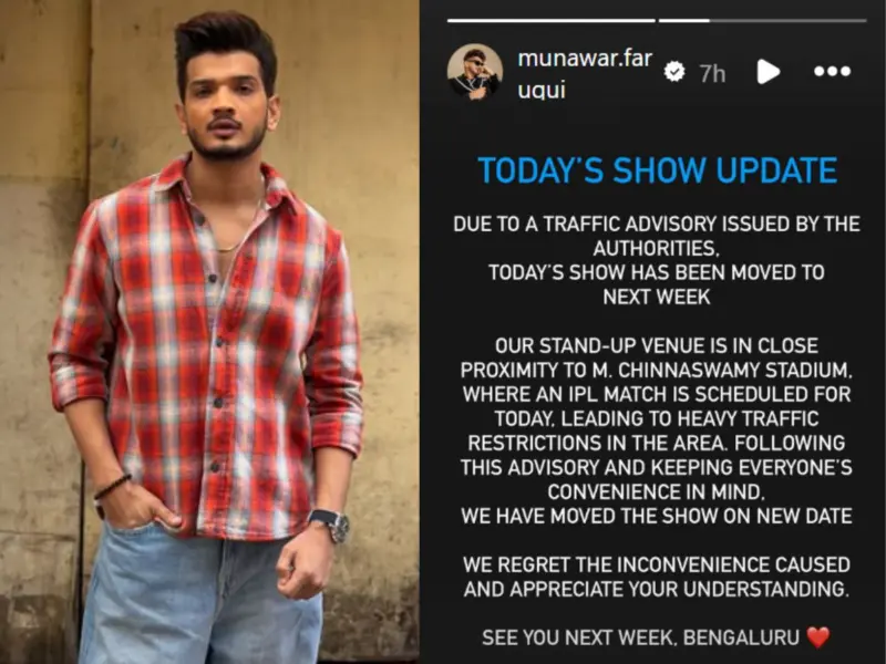 Munawar Faruqui's Bengaluru Show Delayed Due To 'Heavy Traffic Restrictions': 'We Have Moved It On.'