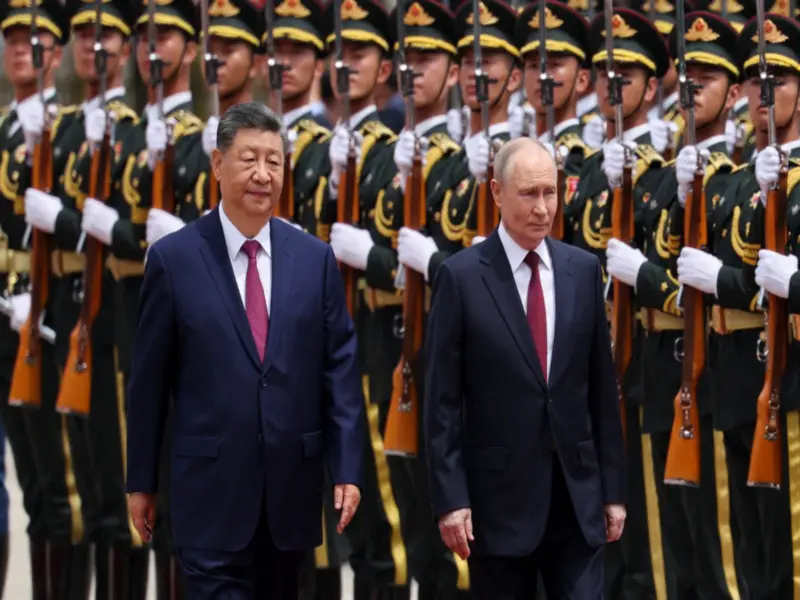 Beijing: Chinese President Xi Jinping welcomes Russian President Putin