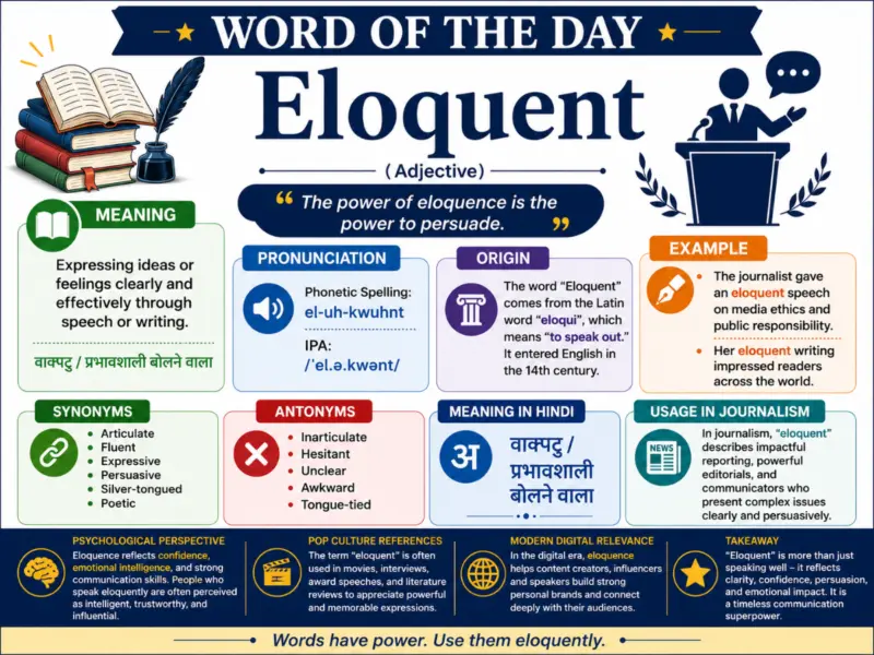 Word of the Day 'Eloquent': Check About Meaning, Origin, Phonetics, IPA & More