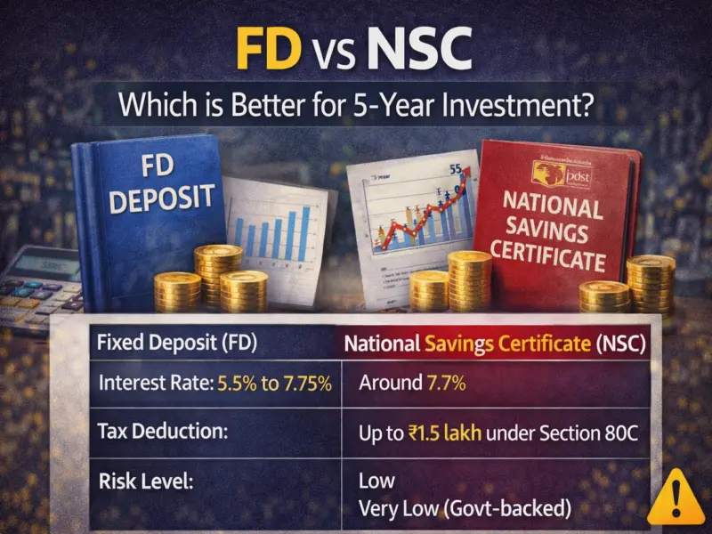 FD vs NSC for 5-Year Investment: Which Option Offers Better Returns and Tax Benefits?
