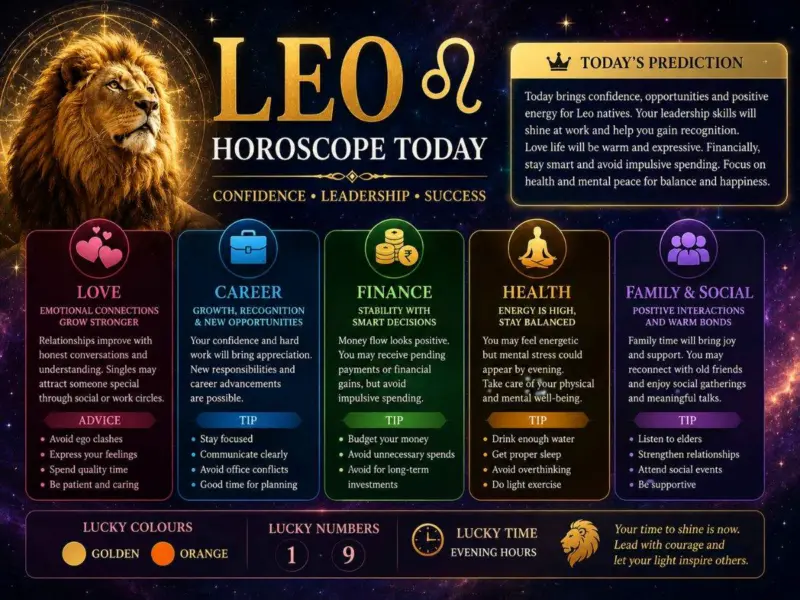 Leo Daily Horoscope Today, May 14: Career Growth, Love Energy & Financial Opportunities Shine Bright