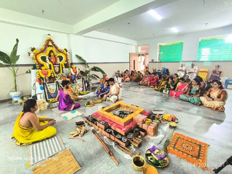 ಹಾವೇರಿ; ದೇವಿಹೊಸೂರು ಬಳಿ ನೂತನವಾಗಿ ನಿರ್ಮಿಸಿರುವ ರಾಷ್ಟ್ರೋತ್ಥಾನ ವಿದ್ಯಾಕೇಂದ್ರ ಕಟ್ಟಡದ ಗುರುಕುಲ ಪ್ರವೇಶ ಹಾಗೂ ವಾಸ್ತುಶಾಂತಿ ವಿಶೇಷ ಪೂಜೆ
