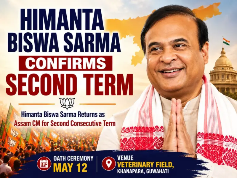 Assam Election Results Live: Himanta Biswa Sarma Returns as Assam CM for Second Consecutive Term, Oath Ceremony on May 12; Check Venue, Cabinet & Key Details