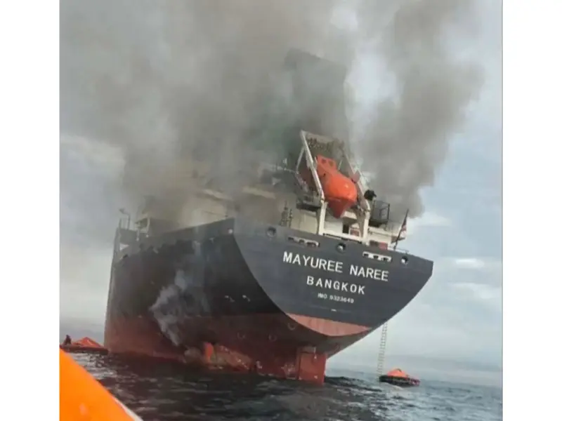 Three crew members feared trapped in engine room after Iranian attack on Thai-flagged vessel