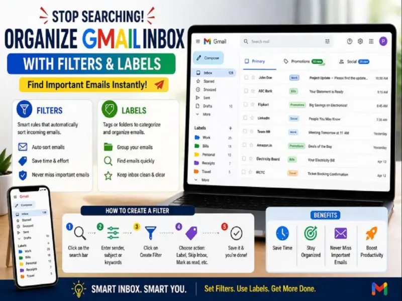 Gmail Inbox Mess? Use Filters and Labels to Find Important Emails Instantly