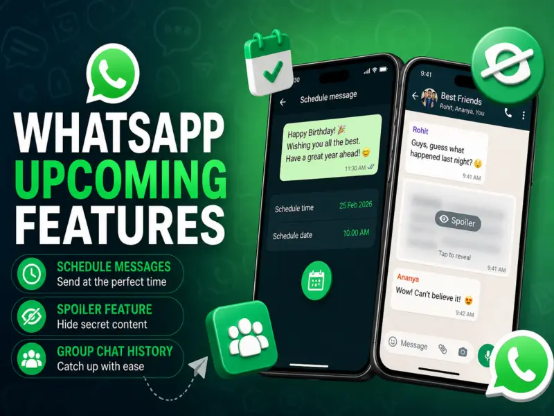 WhatsApp's Upcoming Features: Schedule Messages, Hide Spoilers, and Smarter Group Chats