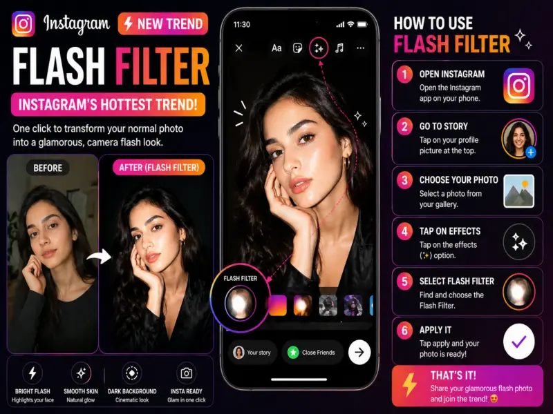 Instagram Flash Filter Trend Goes Viral: Create Glam Photos in Seconds with This Easy Trick