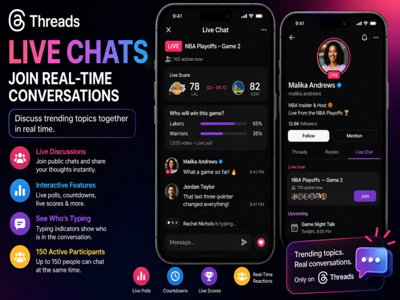 Threads Launches Live Chats Feature to Boost Real-Time Conversations on Trending Topics