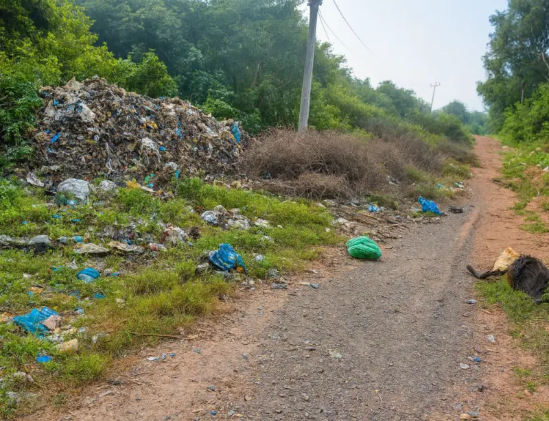 Mamidipally Residents Protest Roadside Waste, Carcass Dumping