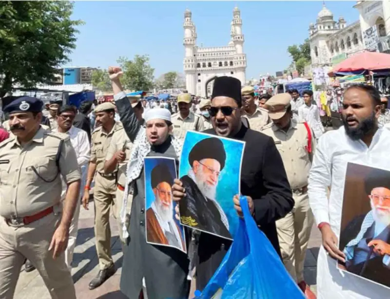 Hyderabad protests condemn attacks on Iran, killing of Khamenei