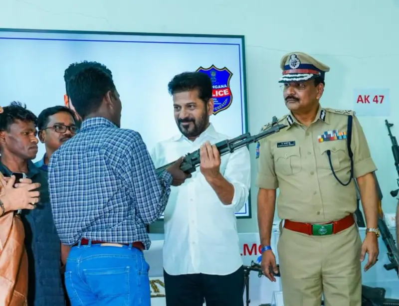 130 CPI cadres surrender with 124 firearms before Telangana CM Revanth Reddy