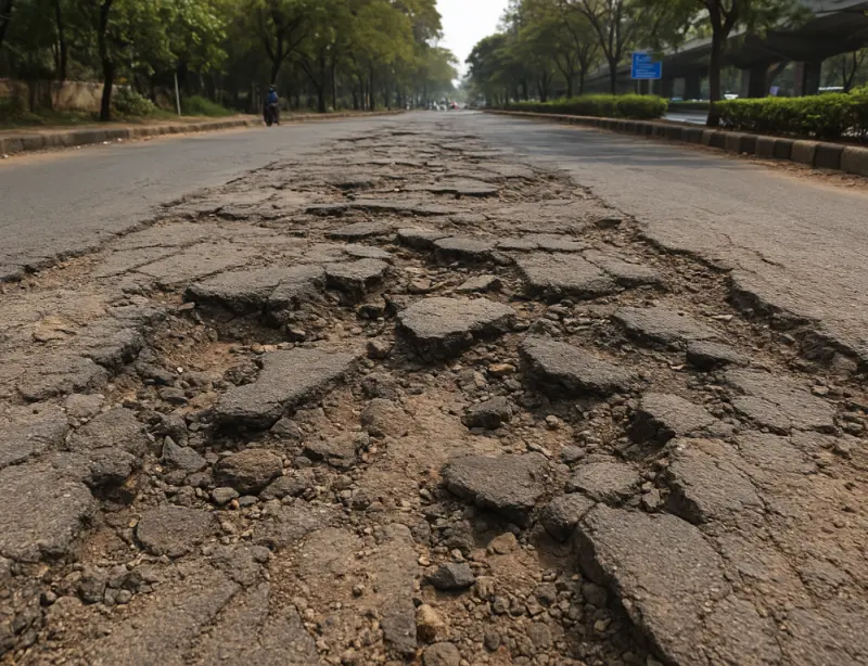 Incomplete road work in Ameenpur leads to accidents, triggers public outcry