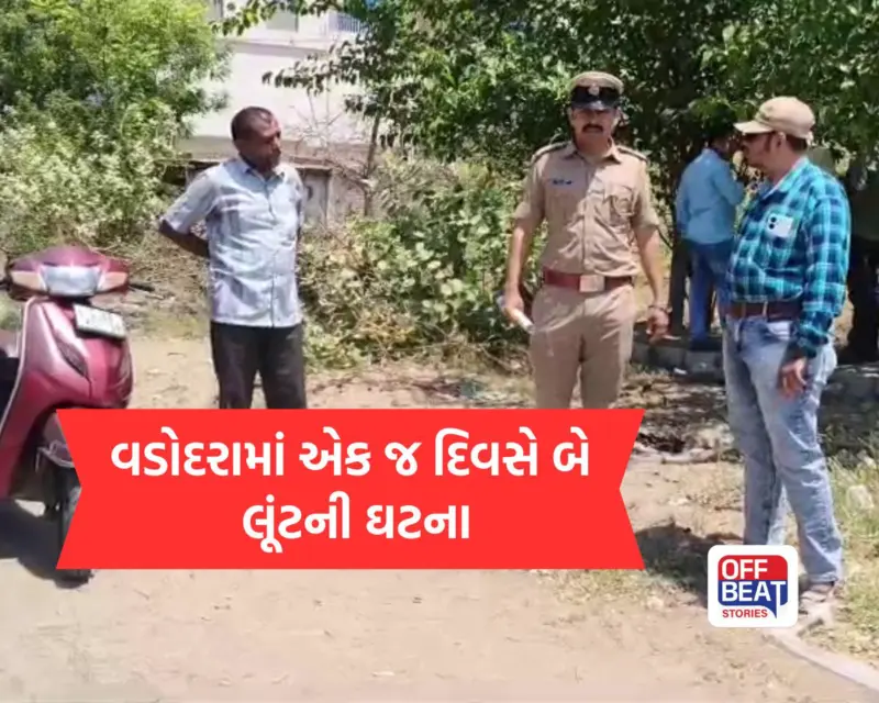 વડોદરામાં કાયદો-વ્યવસ્થા પર સવાલ: એક જ દિવસે બે લૂંટની ઘટના, મહિલાનો અછોડો ખેંચાયો, વેપારીને ચાકુની અણીએ લૂંટ્યો