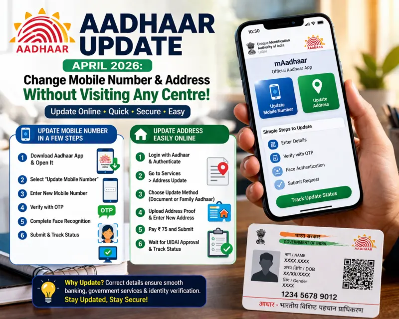 Aadhaar Update Made Easy: Change Mobile Number & Address Online Without Visiting Centre