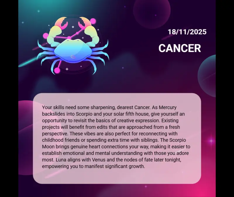 November 18, 2025: Cancer