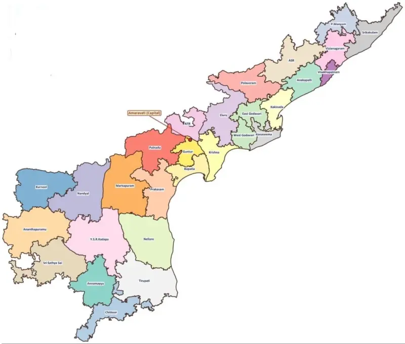 AP New Map 28 Districts: అమరావతి రాజధానిగా నూతన మ్యాప్ విడుదల