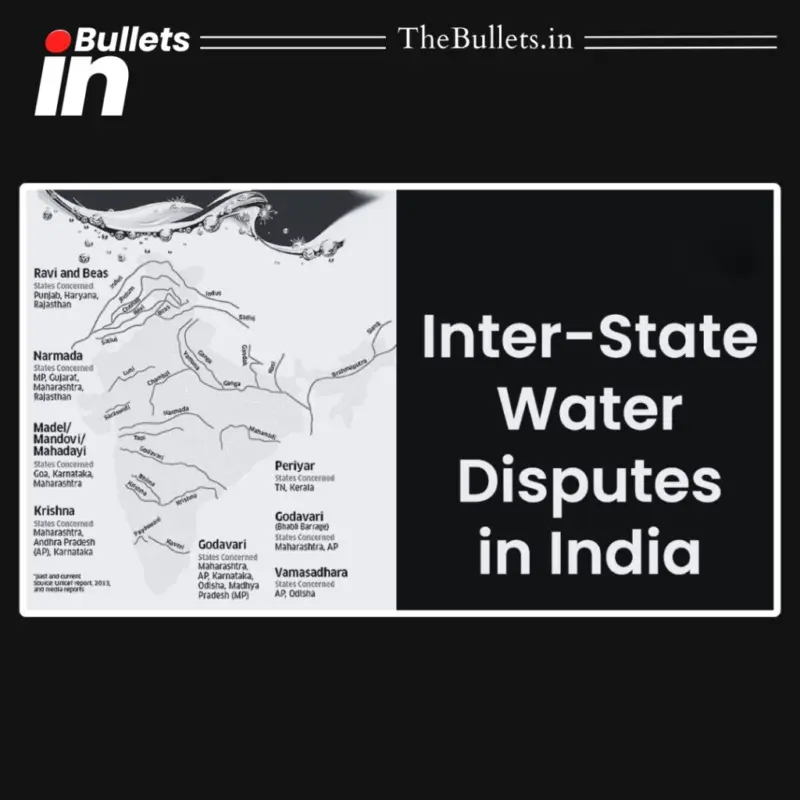 Inter-State Water Disputes in India: Article 262 framework for fair water sharing | BulletsIn