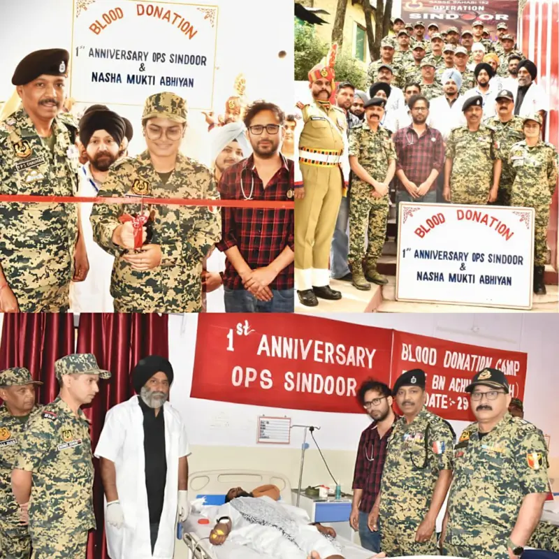 BSF organises Blood Donation Camp at Mankote under NMBA campaign; 26 units collected