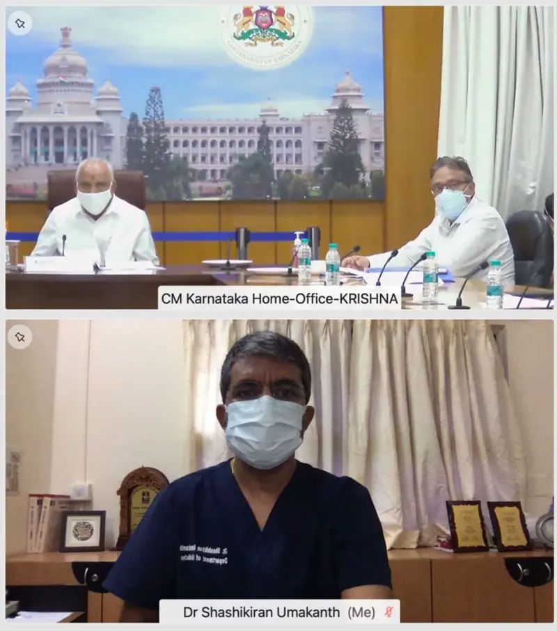 ಕೋವಿಡ್ ನಿಯಂತ್ರಣ: ಡಾ.ಶಶಿಕಿರಣ್ ಜೊತೆ ಮುಖ್ಯಮಂತ್ರಿ ಯಡಿಯೂರಪ್ಪ ಸಂವಾದ